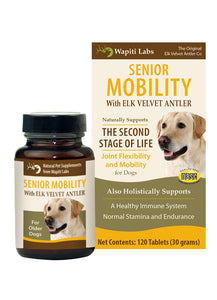 Wapiti Labs Elk Velvet Antler Senior Mobility Supplement for Dogs - 120 count