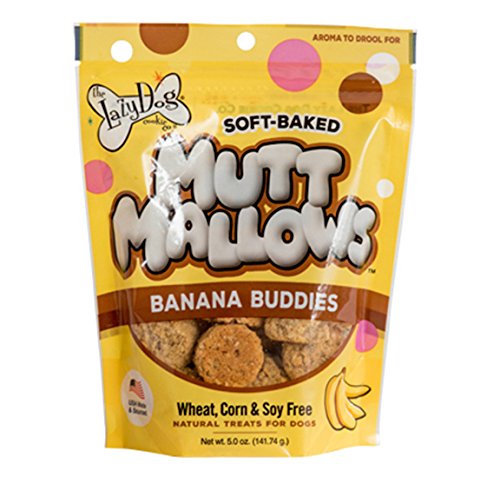 Lazy Dog Cookie Co. Mutt Mallows Soft Baked Dog Treats Banana Buddies - 5 oz Bags