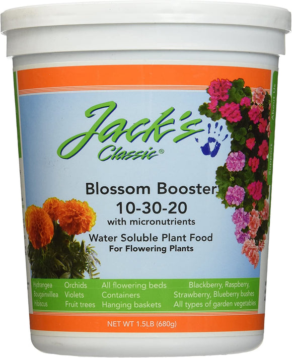 J R Peters Jacks Classic 10-30-20 Blossom Booster Fertilizer-1.5#